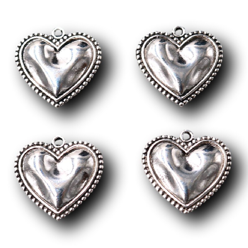 10 pièces plaqué argent coeur de l'éternel charme Vintage collier boucles d'oreilles pendentif en métal bijoux à bricoler soi-même artisanat faisant 21*21mm: Default Title