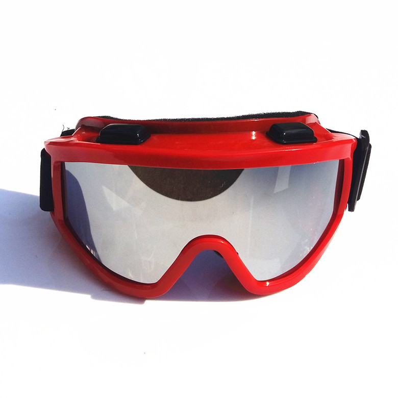 Gafas de esquí UV400 a prueba de viento y polvo, lentes para miopía integradas, gafas para esquiar: Red Silver
