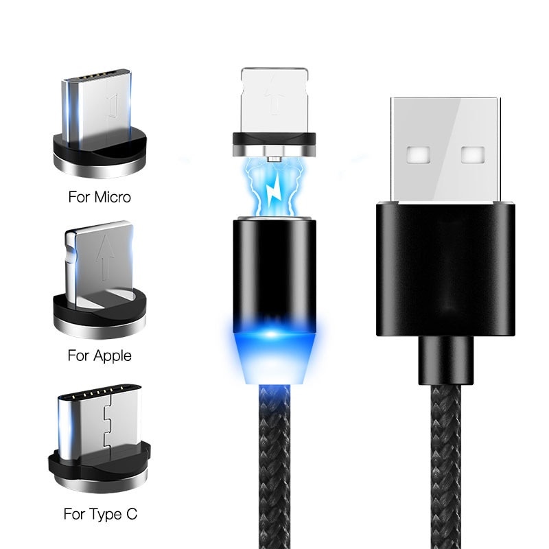 Magnetic USB Cable Fast Charging For Iphone TYPE-C Micro USB Android IOS Data line for Xiaomi Redmi Samsung Cord Magnet Plug