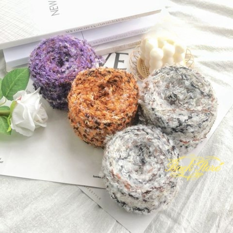Feder Schleife Faden handgewebtes Garn DIY Häkelnadel Handstricken Kreis Garn DIY Pullover Jacke Wolle Schal Hut Wolle gestrickt