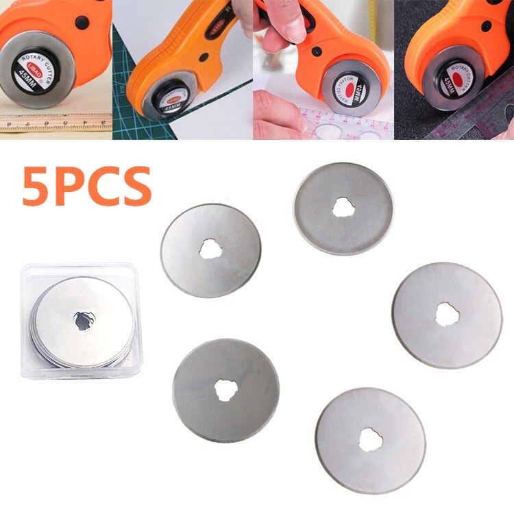 5Pcs/Set Circular Rotary Cutter Replacement Spare Safety Blades Leather Craft Cutter Blade Sewing Tool Leather Cutting Tools