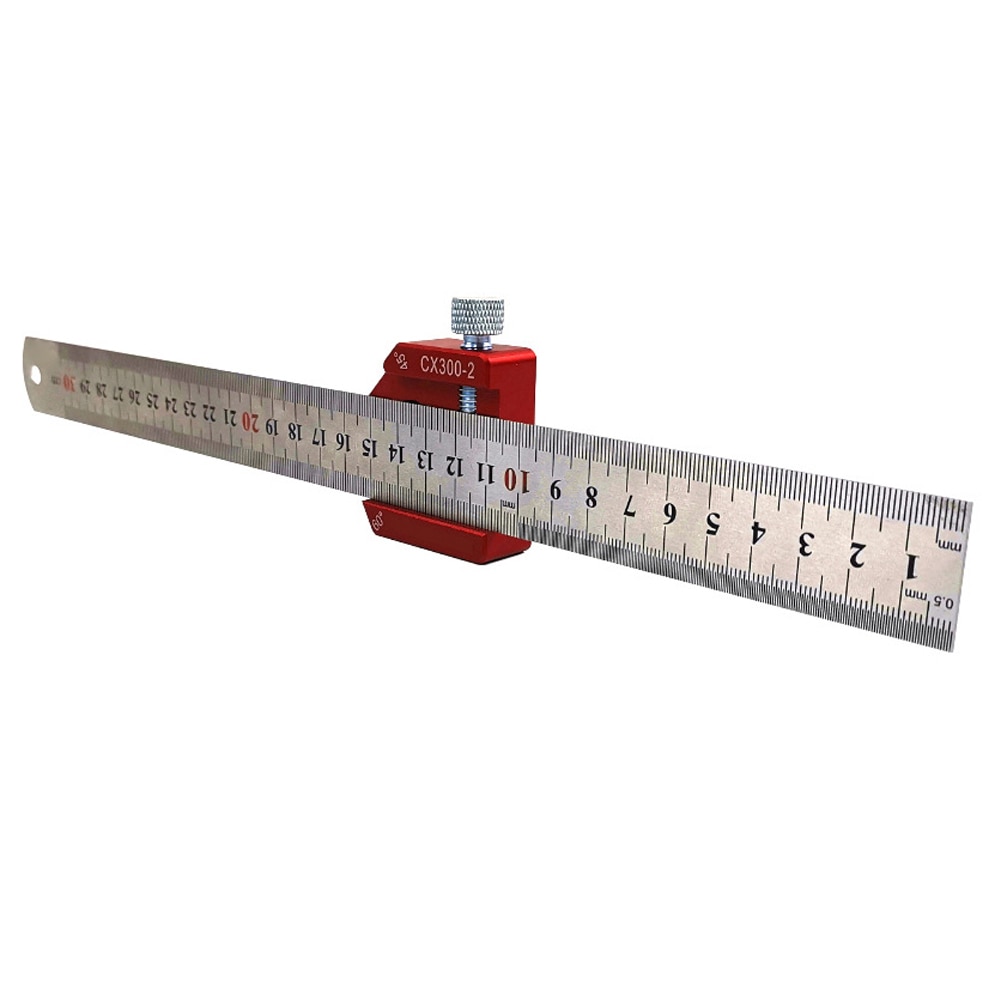 Báscula de aleación de aluminio medida regla de trazado carpintería regla de agujero tipo T herramienta de marcado herramientas manuales accesorios nivel 12 "(300mm)