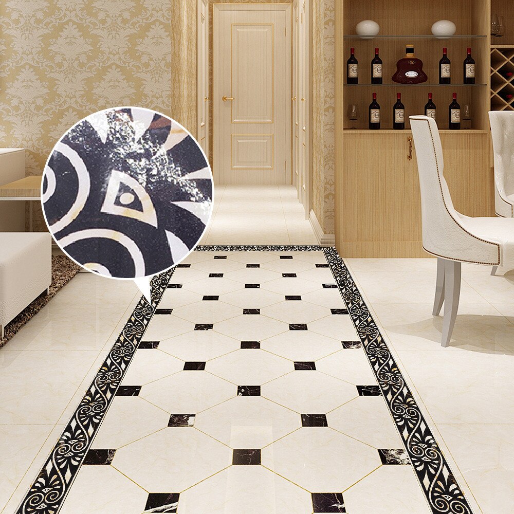 3d Marble Self-adhesive Greek Pattern Wall Stair Floor Border Tile Sticker Kitchen Bathroom Basin Baseboard Wall Sticker 2m