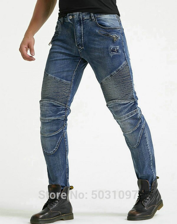 Loong Biker 114-25 100% Katoen Moto Rcycle Rijden Jeans Beschermende Casual Broek Moto Sport Losse Rechte Broek Leisure jeans