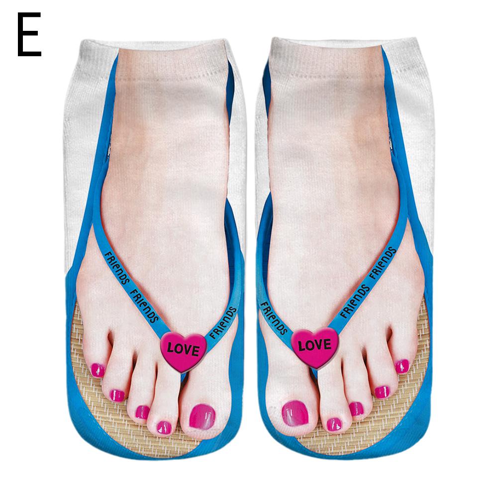 1 Pair 3D Printing Pattern Flip Flop Socks Funny Socks for Women Flip-flop Ankle Socks Low Cut Floor Socks Hosiery Novelty: Brown