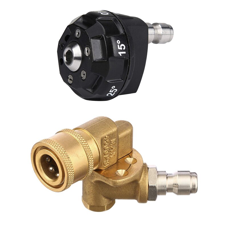 Pressure Washer 6-In-1 Spray Nozzle Tip, Quick Change over and Easy Adjustable Patterns, with Quick Connecting Pivoting Coupler