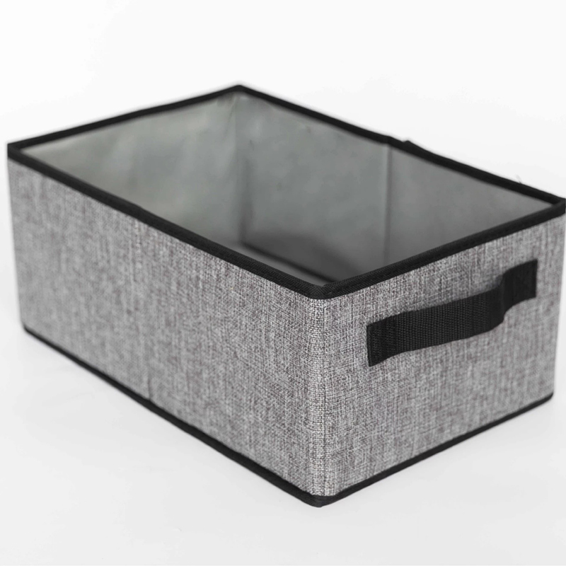 Foldable Clothes Storage Box Cloth Underwear Organizer Linen Cotton Fabric Sweaters Socks Box Closet Wardrobe Drawer Organizer: Dark Gray