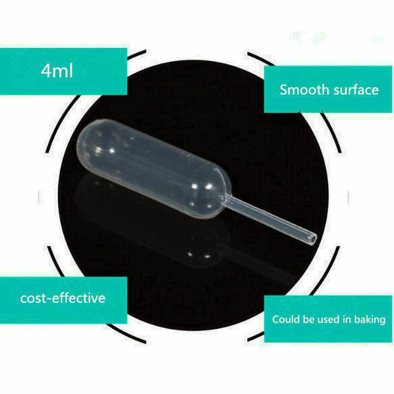 200pcs to 1000pcs 4ml Mini Plastic dropper Mini Plastic Straw for Liquid or Jam in Tests and House Baking