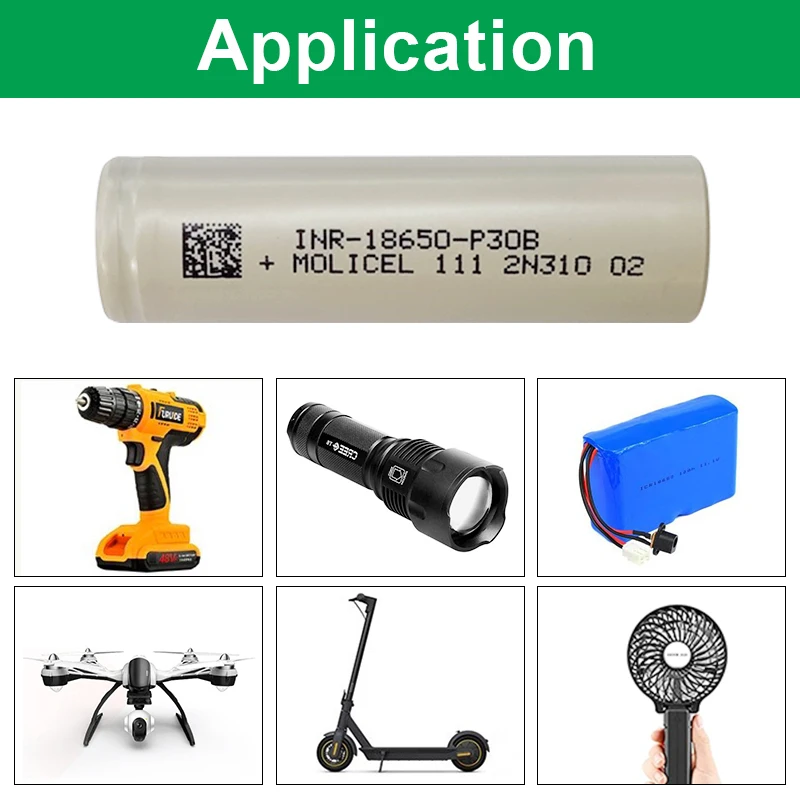 Hohe Entladung Original Molicel P30B INR 18650 3000 mah 30A Batterie Wiederaufladbare Li-Ion Batterien Für Power Werkzeuge Akku