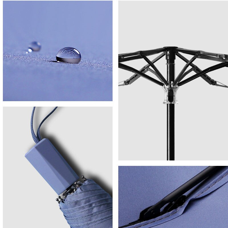 Paraguas de lluvia portátil para hombre y mujer, sombrilla de Anti UV, a prueba de viento, plegable, 8 varillas