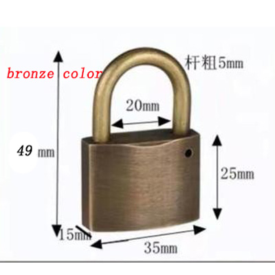 Solid Brass Padlock Multifunctional Door Lock Safety Waterproof Antirust Never Rust Security Outdoor Pure Copper Lock: Gold
