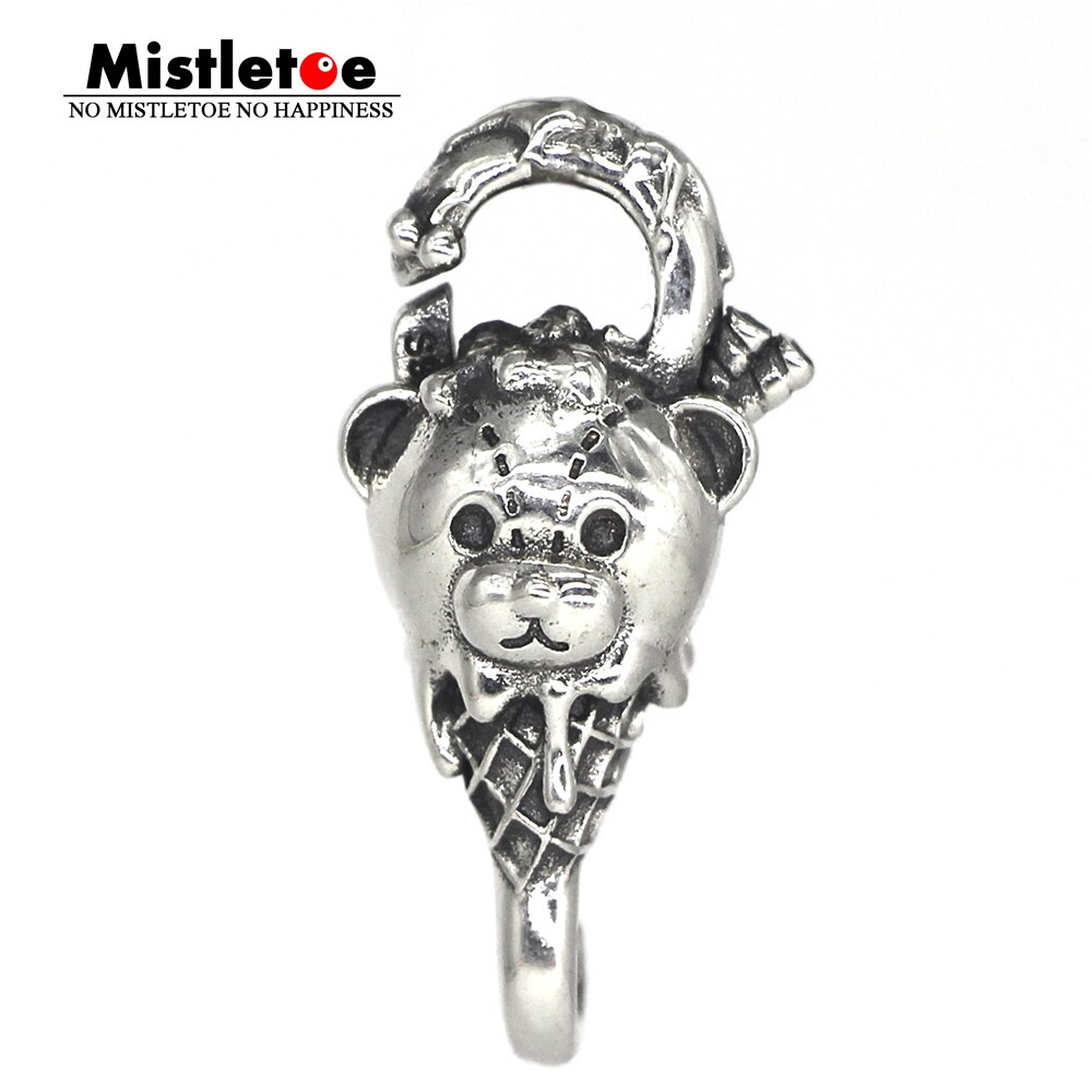 Mistel 925 Sterling Silber Bär Eis Schließe Sperre Europäischen Schmuck