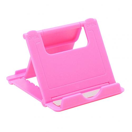 Universal Plastic Adjustable Folding Desktop Table Phone Holder Bracket Stand: Pink