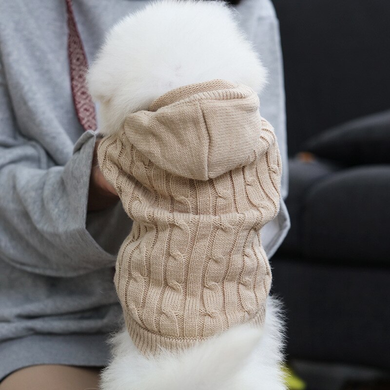 Selvopvarmende vintertøj til kæledyr europæisk klassisk kæledyrstrøje hættetrøje unisex hundesweater med klassisk aran strik frakke
