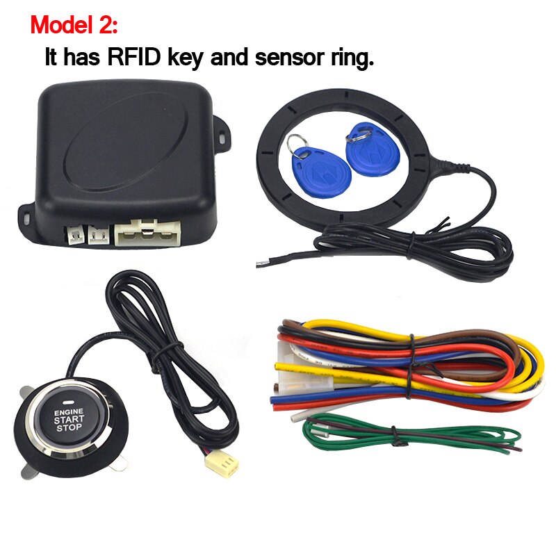12V Auto car keyless entry start system one start stop engine push button vehicle alarm PKE remote start dropshiping: Model 2