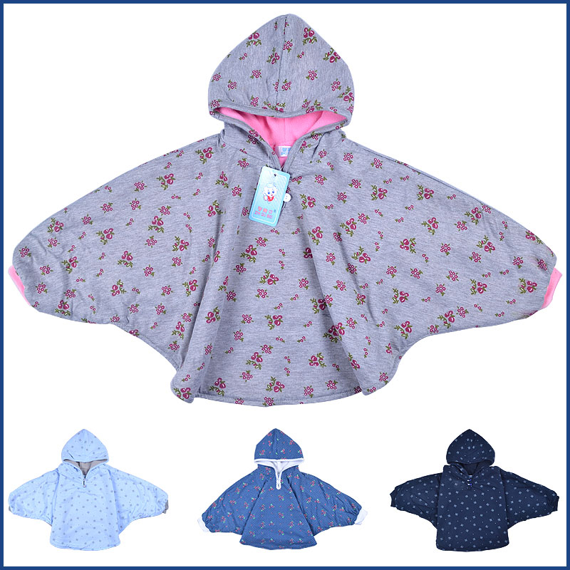 Fleece Baby Jas Babe Cloak Dubbelzijdig Uitloper Bloemen Baby Poncho Cape Zuigeling Baby Jas Kinderkleding Peuter meisje Kleding