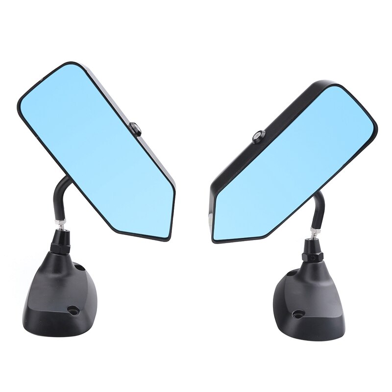 TOP -2Pcs F1 Style Bright Black Auto Car Side Blue Rearview Mirror Metal Bracket Universal