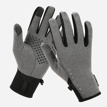 Xiaomi Warm Fleece Gloves Men Women Winter Riding Running Sports Anti-slip Touch Screen Outdoor Plus Velvet Gloves Full Finger: grey l