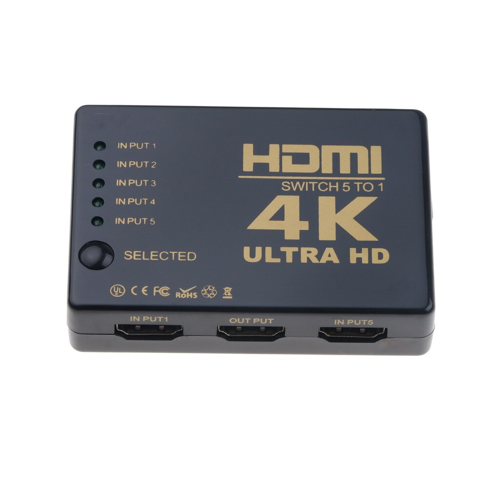 4k*2k hdmi switcher hdtv 1080p 5- port 3- port input  to 1 switch vælger splitter hub med ir fjernbetjening 3d til  ps3 xbox 360