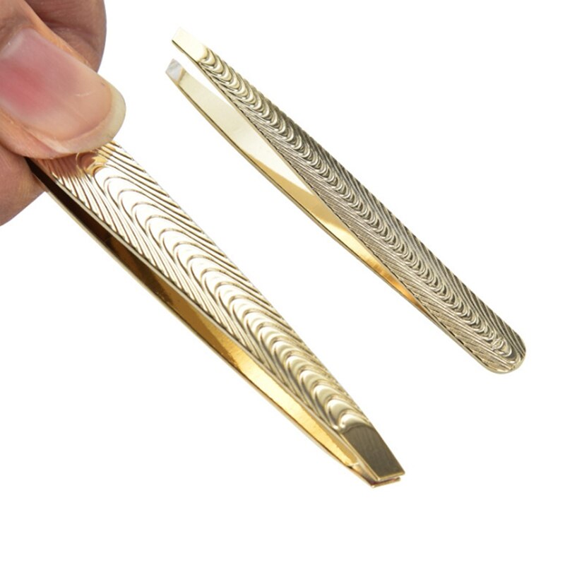 Pince à épiler les sourcils en acier inoxydable, pince à épiler Oblique