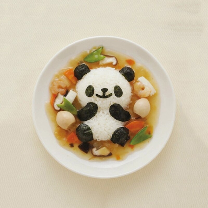 4pcs/set Panda Rice Mold DIY Sushi Mold Maker Dry Roasted Seaweed Cutter Sushi Making Kitchen Tools Bento Accessories