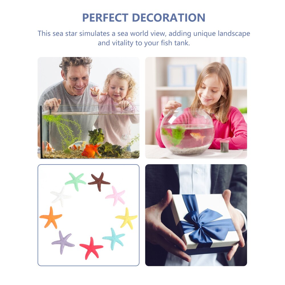 18pcs Simulation Sea Star Miniature Landscape Aquarium Faux Sea Star Decor