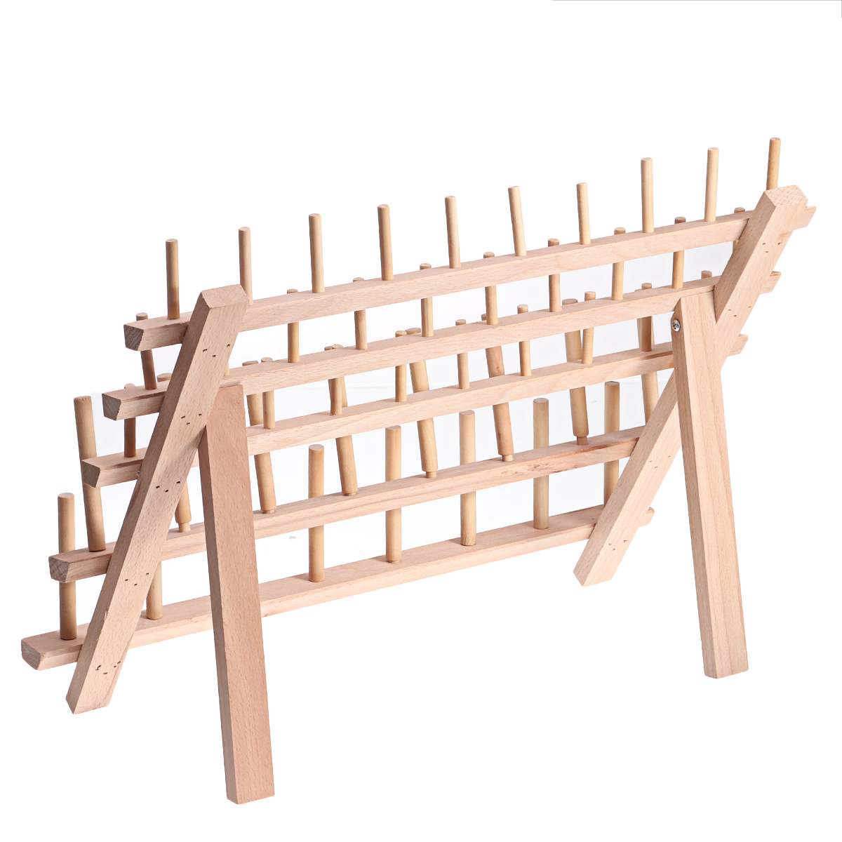 Folding Hanging Wooden Thread Spool Sewing Organizer Tailor Thread Holder Stand Sewing Lines Storage Rack Embroidery