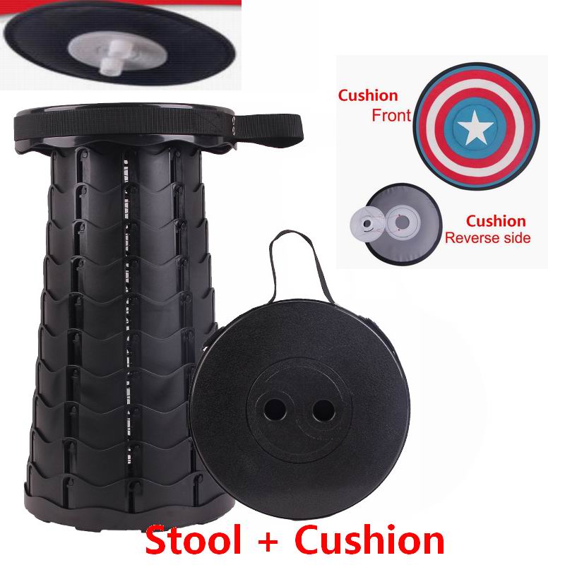 Klappstuhl Im Freien Tragbare Hocker Klappstühle Camping Hocker Bequem Angeln Stuhl Falten Zengkun: StoolA with Cushion