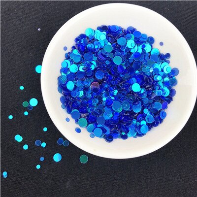 20 G/partij 4000Pcs Transparante Dot Vorm Pailletten Multi Size 2-4Mm Ronde Pailletten Pailetten Nagels, bruiloft Decoratie Confetti: Dark Blue