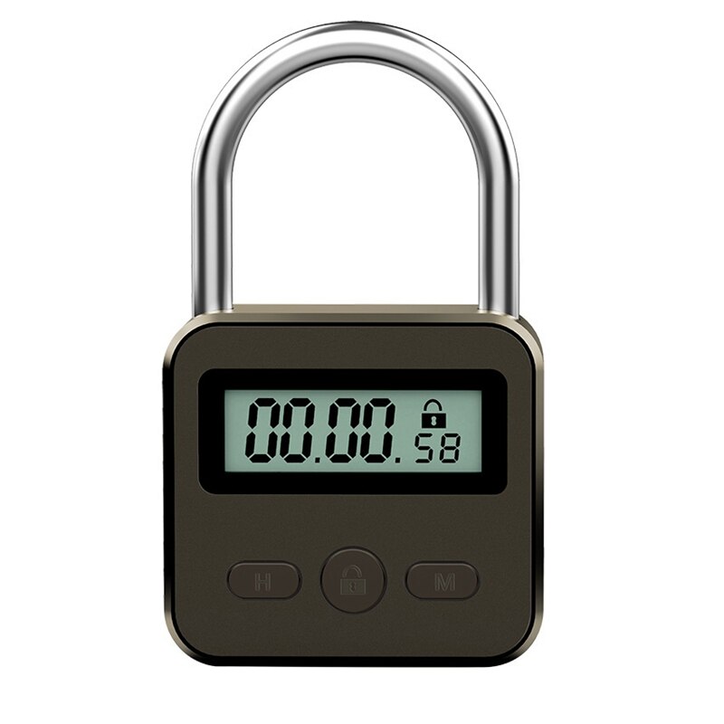 Cadenas électronique Intelligent en métal avec minuterie, Recharge USB, Anti-dépendance, mauvaises habitudes, sac de voyage, serrure intelligente: Black