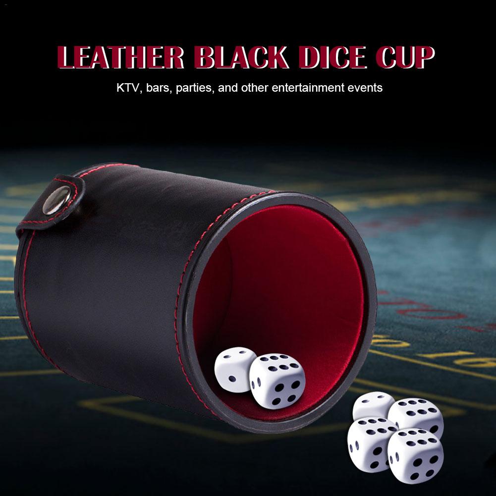 Fournitures de jeu de dés en cuir PU, flanelle, coupe muette, pour la plupart des jeux de dés, doublure en feutre rouge, pour Yahtzee Farkle Bar Party,