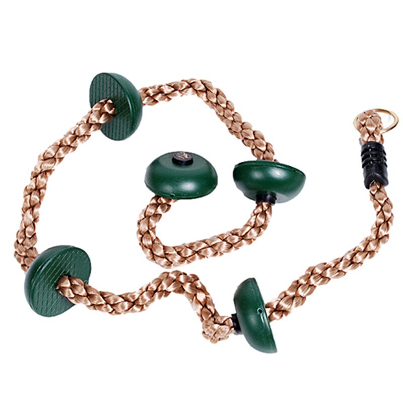 Children Climbing Rope Swing Disc Climbing Rope Kids Garden Playground Backyard Outdoor Swing Games Climbing Equipment Set: Dark green
