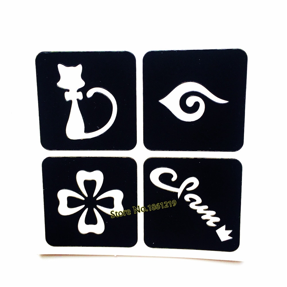 1pc 4 ontto kissa tatuointi malli naisten henna airbrush maalaus tatuointi stensiilit bowknot body art piirustus tatuointi stensiili