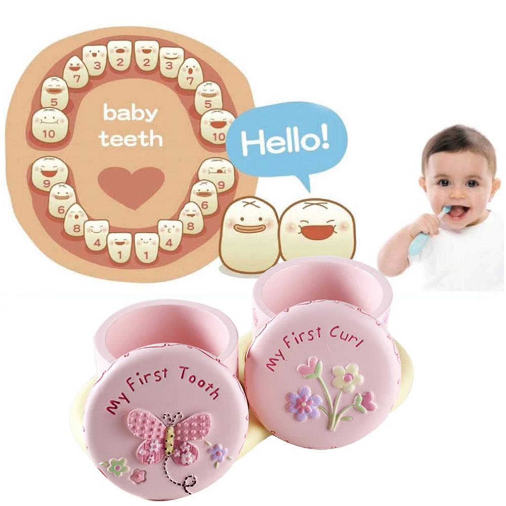 Cute Child Tooth Box Baby First Tooth And Curl Keepsake Boxes Kids Teeth Fairy Holder For Boy Or Girl Save Keepsake Souvenir