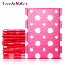 5PCS 150x200 + 40mm Roze Stippen Poly Bubble Mailers, self Sealing Gewatteerde Mailing Enveloppen, Stippen voor Verpakking