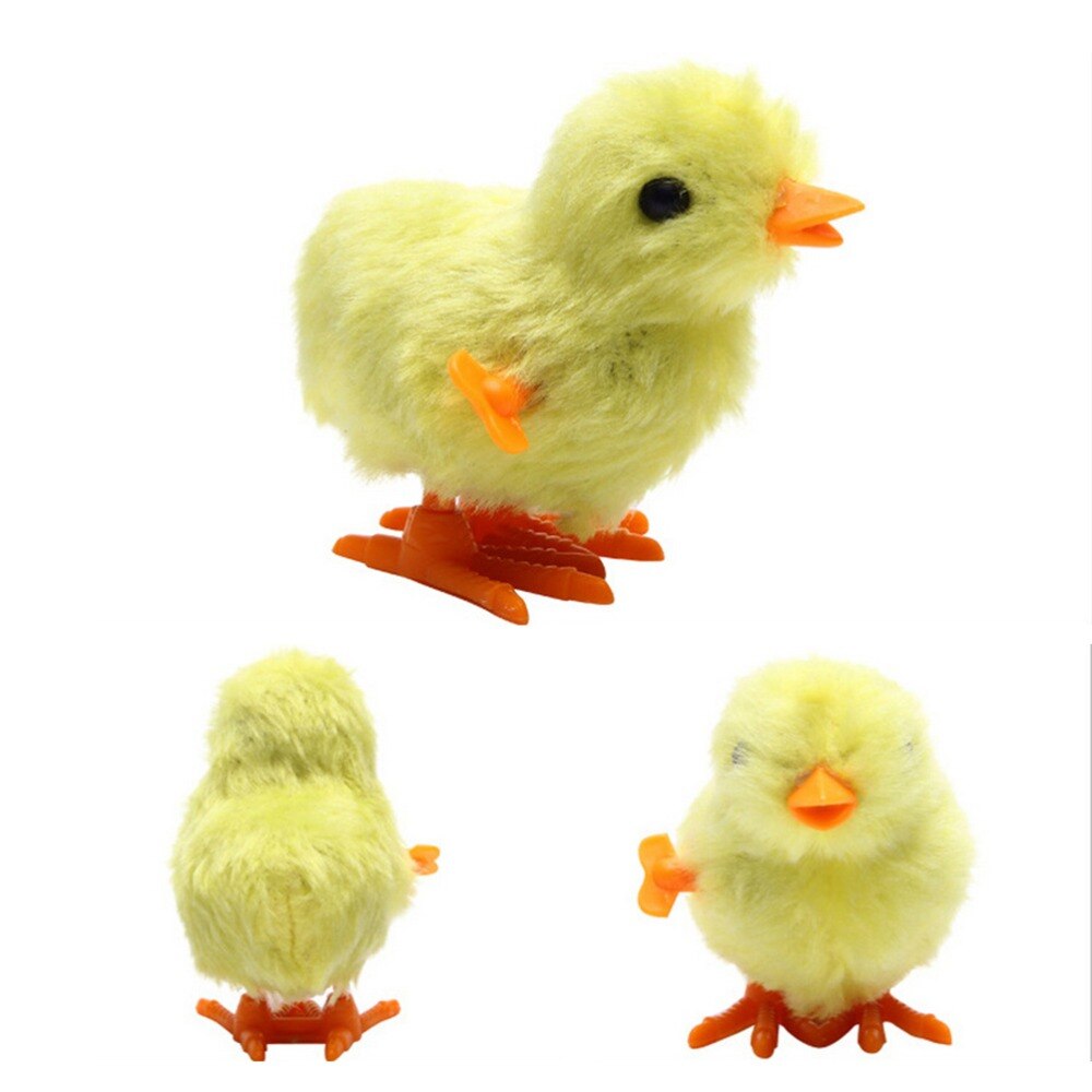 Lovely Funny Cartoon Chick Wind Up Clockwork Toys Kids Plush Wind-up Walking Toys Baby Toys Random Color