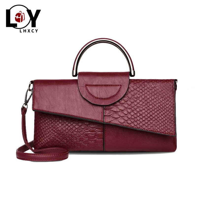 Frauen Leder Handtasche Krokodil aufbringen Kleine Schulter Tasche Damen Bote Taschen Crossbody Umschlag Geldbörse Kupplungen Femme