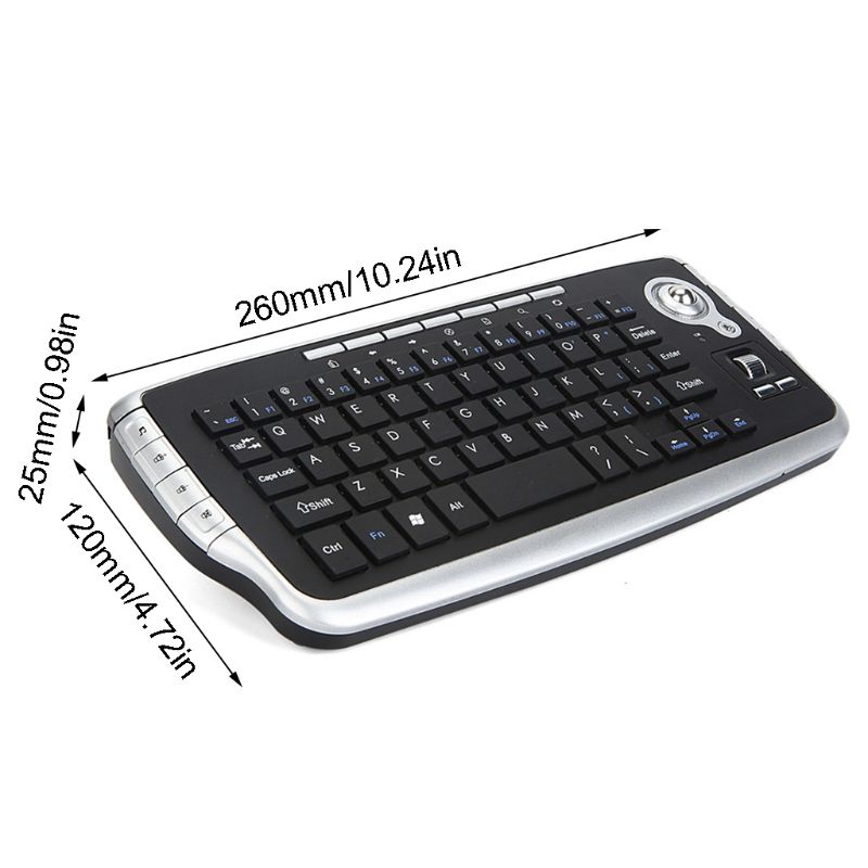 mini 2.4G klawiatura bezprzewodowa klawiatura Trackball przenośna mysz Trackball dla HTPC