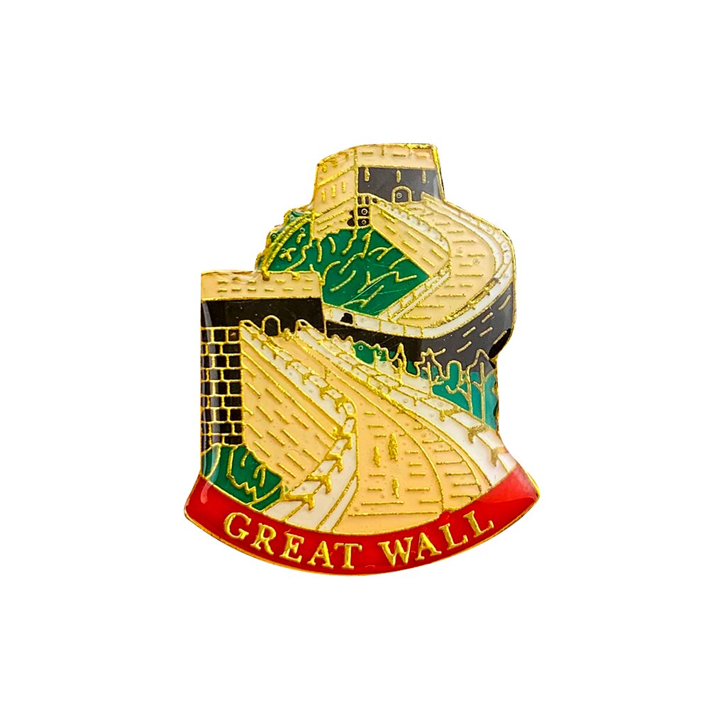 Nationale Badge Chinese De Grote Muur Pin Souvenir China Reizen Kraag Broche Tas Rugzak Jas Reclame Sieraden Medaille