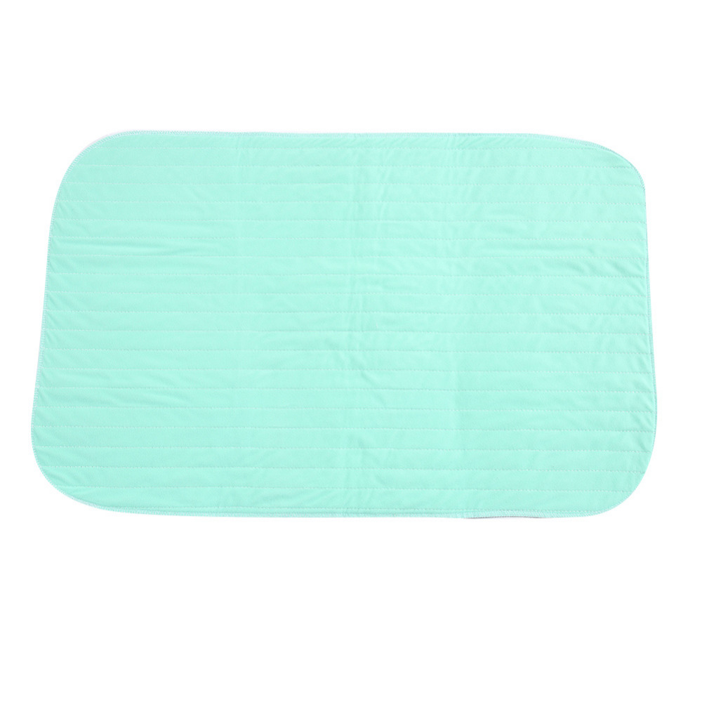 M size blue-green color Reusable Rayon and Polyester Fabric Bed Underpad Washable Waterproof Kids Adult Diaper Incontinent Pad