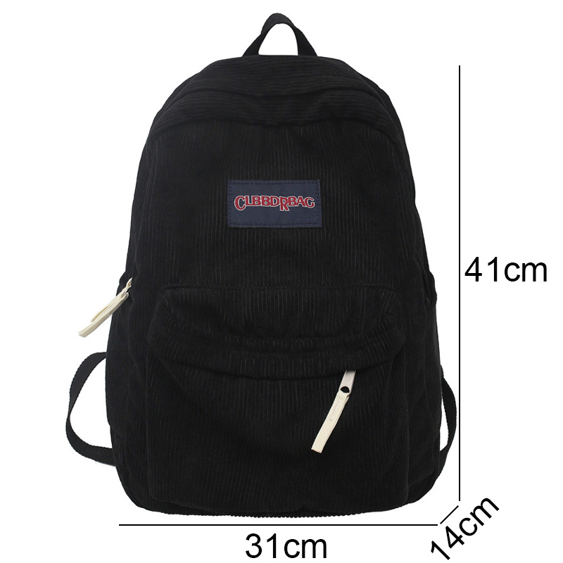 Vintage Boy Girl Corduroy Green School Bag Men Women Laptop College Backpack Cool Lady Student Female Travel BookBag