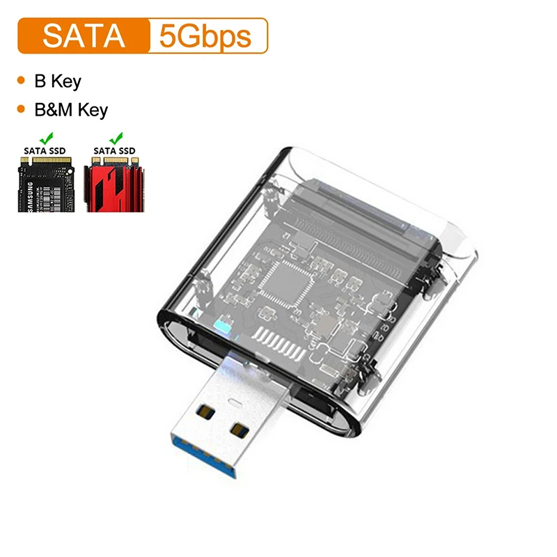 MAIWO M.2 NGFF SATA SSD Enclosure Case M.2 To USB 3.0 Gen 1 5Gbps High-speed SSD Enclosure For SATA NGFF SSD 2242 2260 2280mm: Gold