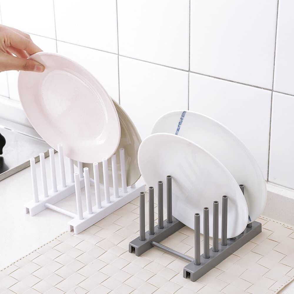 Dish Drying Rack Plastic Plates Drain Holder Kitchen Organizers Shelf for Pantry Drainer Supplies Home Organization Storage Tool