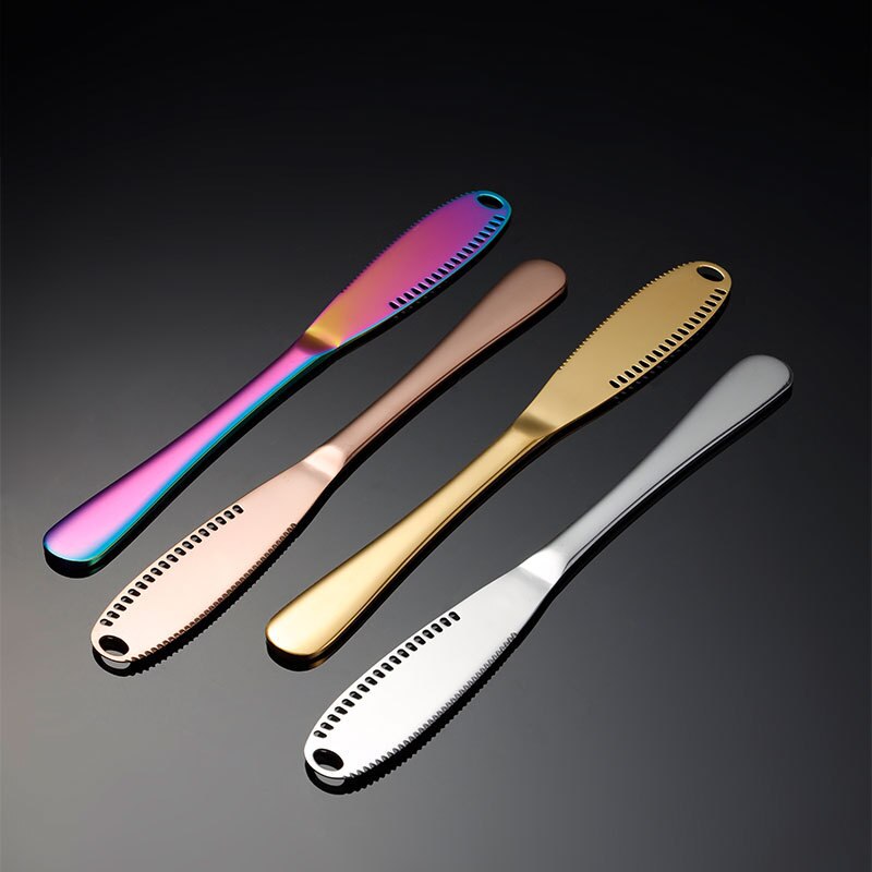 1pcs Stainless Steel Round hole Cheese knife Bread Marmalade spread Butter knife Dessert Jam cheese tools Tableware