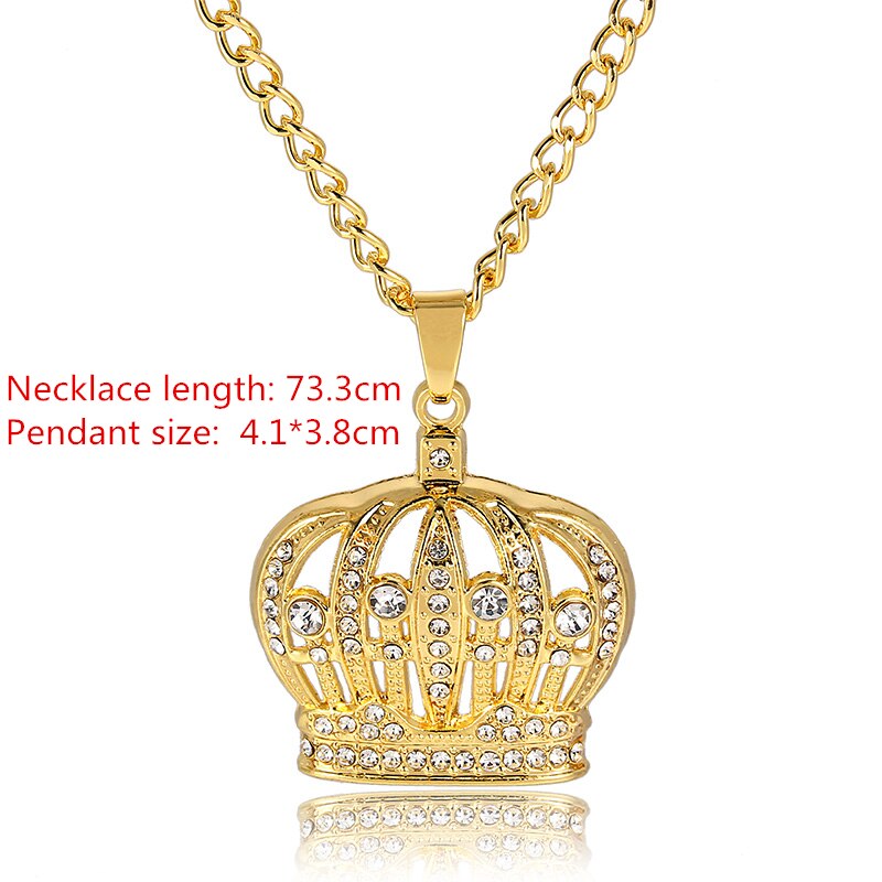 Gold Dollar Zeichen bilden Legierung Kristall Anhänger Halskette Hüfte hüpfen Schmuck Für Männer Jungen Geburtstag Party Hochzeit Männlichen Zubehör: Krone