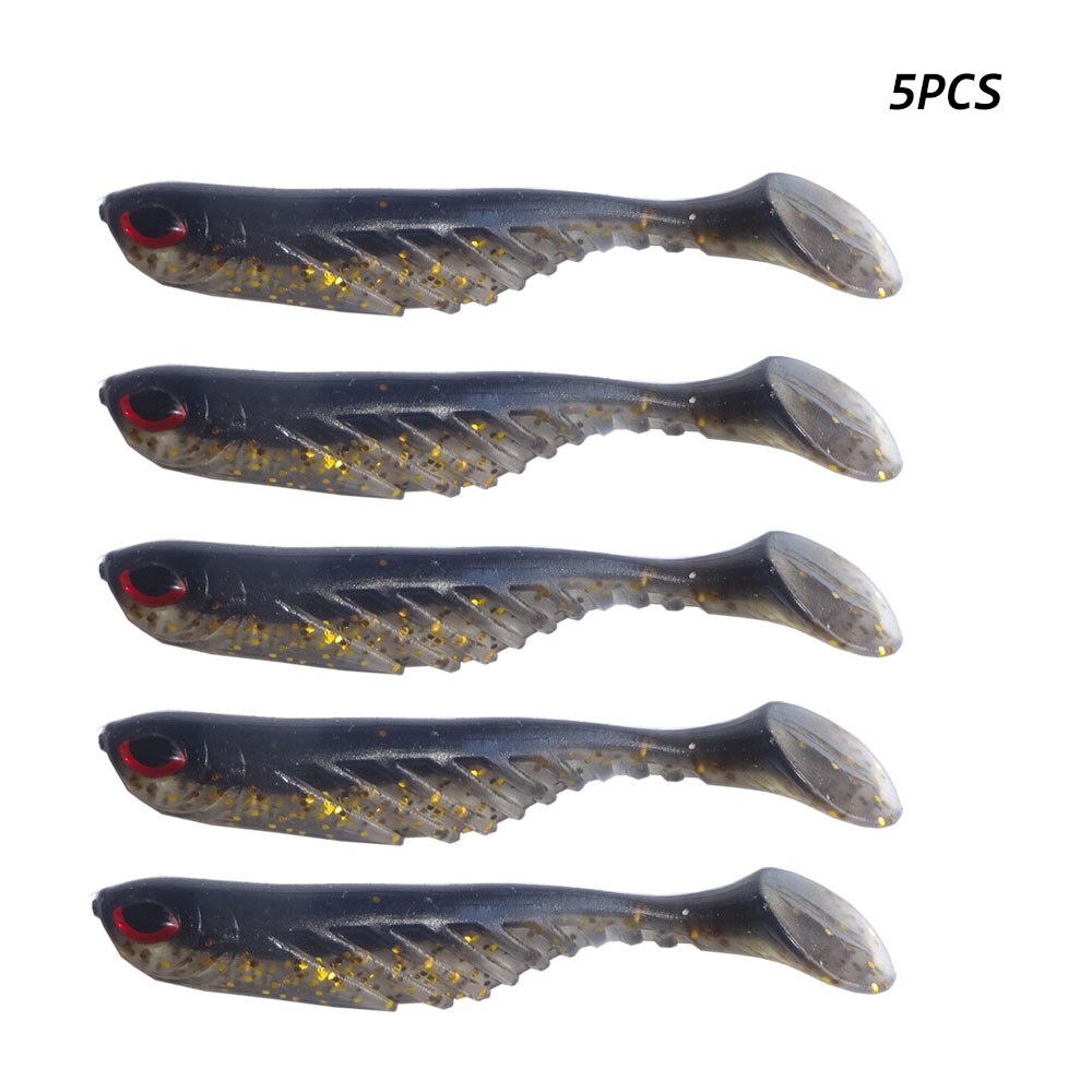 Hexakill 5 stk / mye 7cm 2.9g orm myke lokker kunstig fiske agn wobbler karpe fiskeutstyr shad silikon: 05