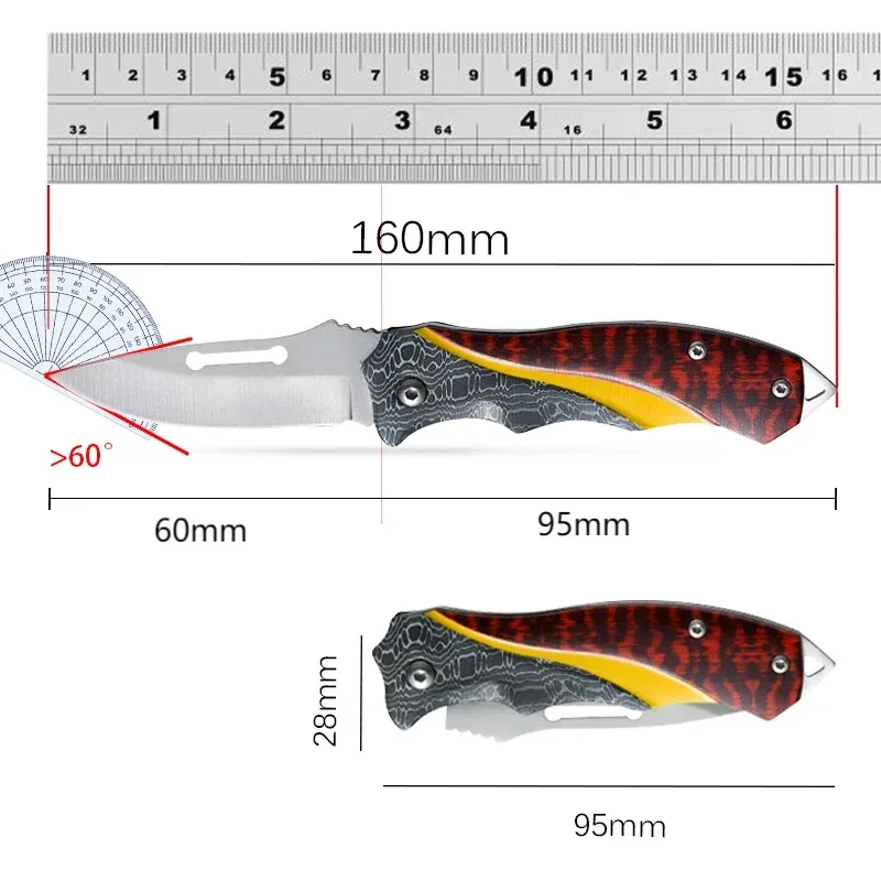 Cuchillo plegable para comer carne, cuchillo para cortar fruta, para asar ovejas, cuchillo de acero inoxidable, herramientas de cocina, 1 unidad