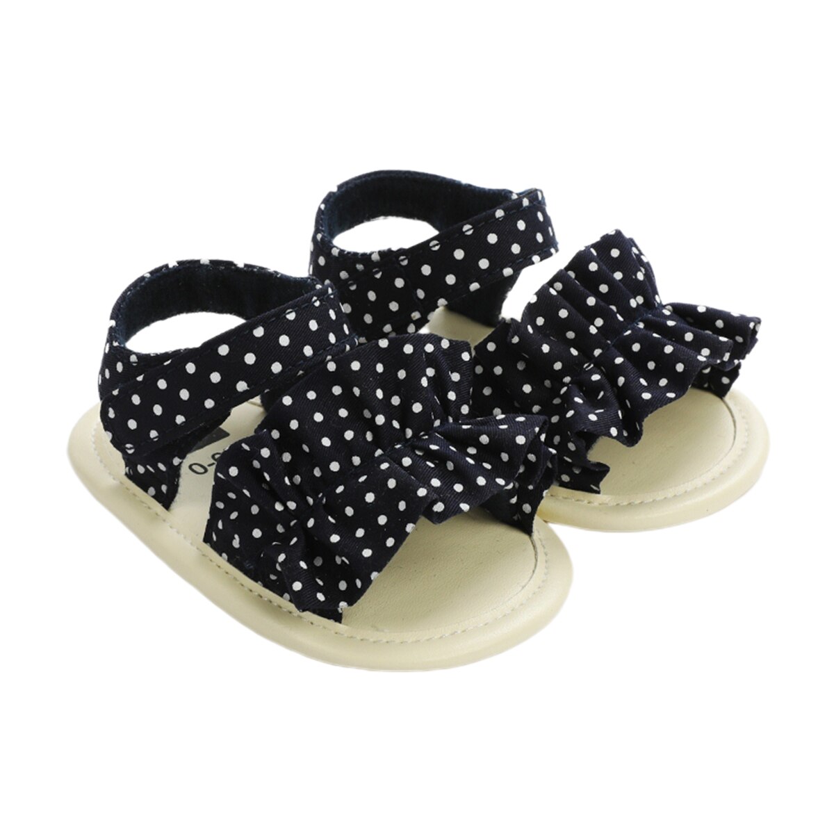 Sandalias de verano para bebé niño niña niño suela blanda de lona zapatos planos antideslizantes con volantes bonitas sandalias con Velcro para 0-18 meses: C / 13-18 meses