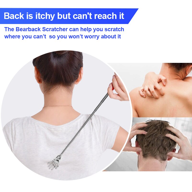 Telescopic Claw Massager Stainless Steel Back Massage Back Scratcher for Blood Circulation Relax Health Tool C1945