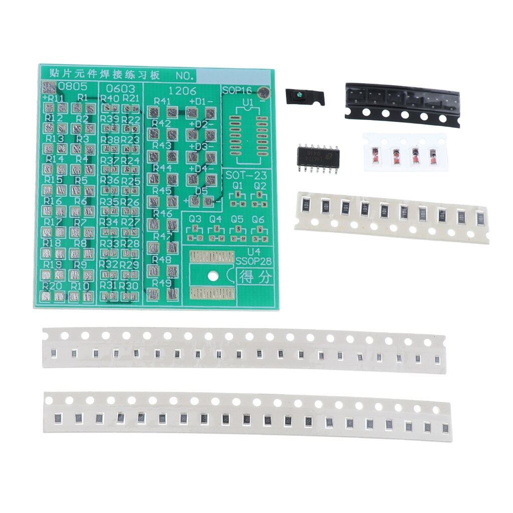 DIY SMD spawalniczy ćwiczyć lutowanie umiejętność trening tablica doprowadziło DIY zestaw ustawić 3.37''×2.13''×0.06''